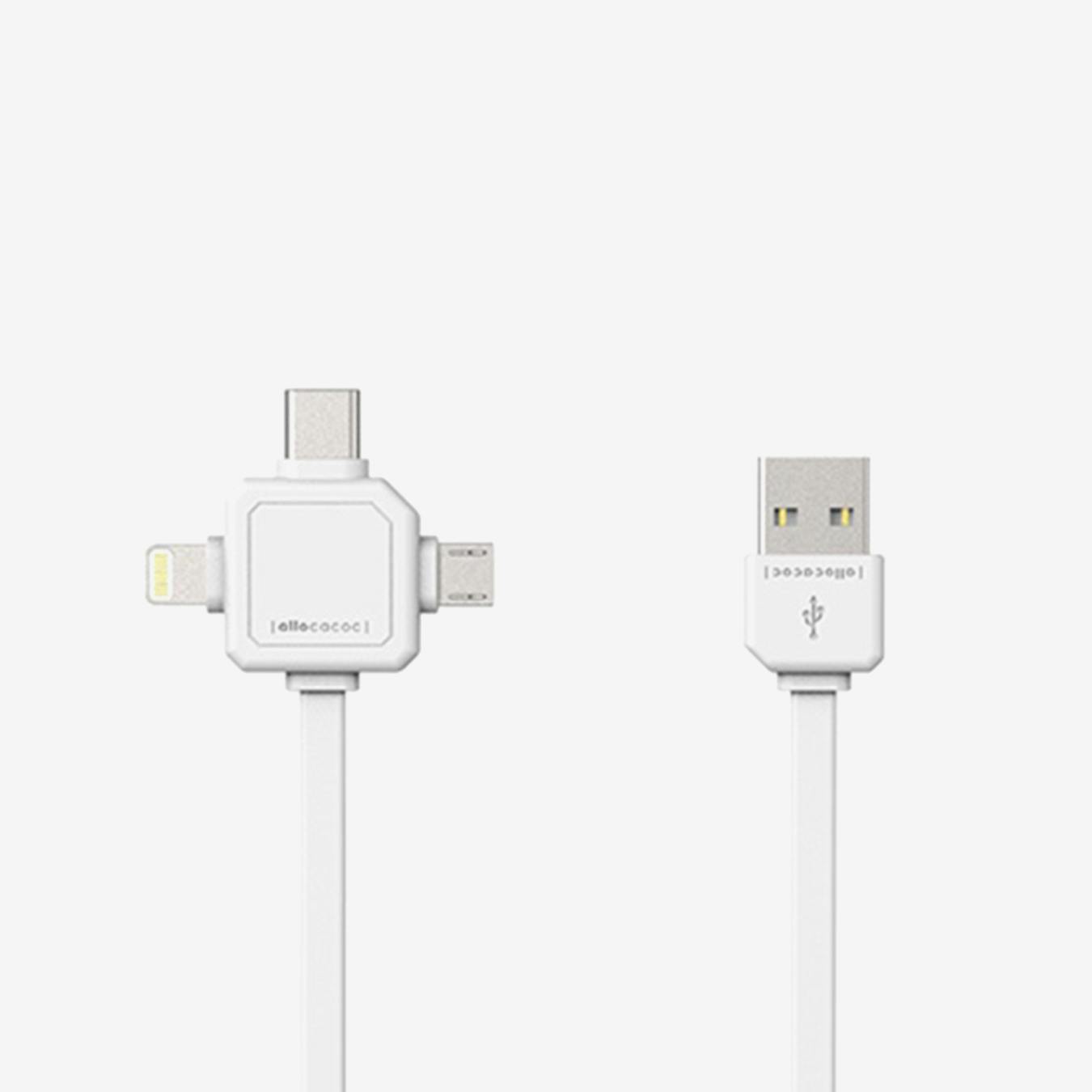 3in1 USBcable 1.5m (USB Type C 1.5M Lightning to USB Cable